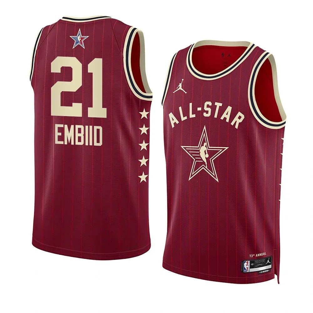 Philadelphia 76ers #21 Joel Embiid 2024 NBA All-Star Swingman Jersey Style 1