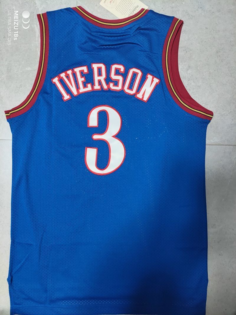 Philadelphia 76ers #3 Allen Iverson 76 3# Iverson Retro Blue Jersey Style 4