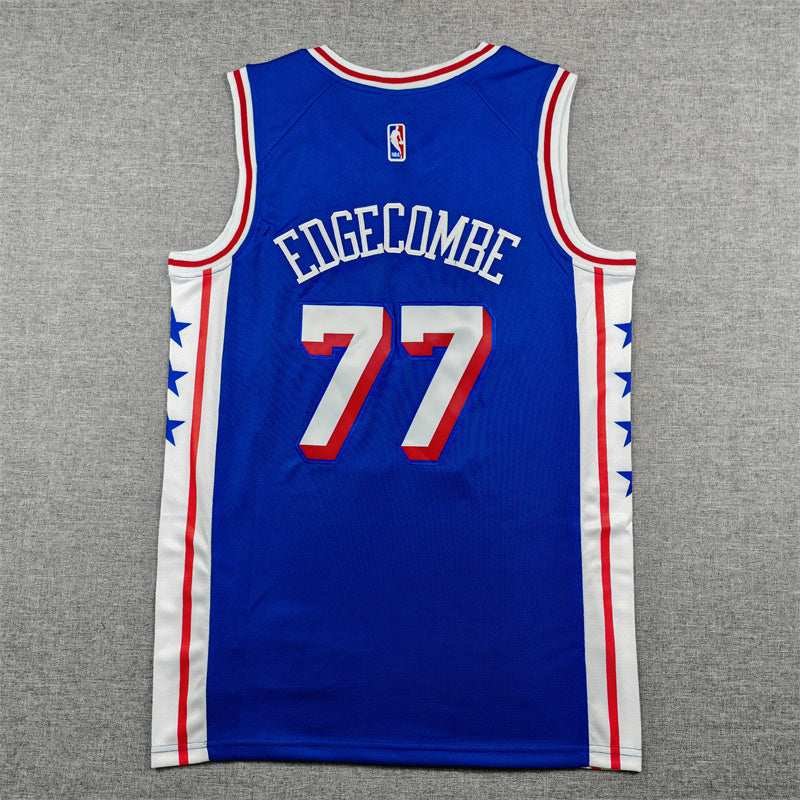 Philadelphia 76ers #77 V. J. Edgecombe 76 77 Blue Style 1