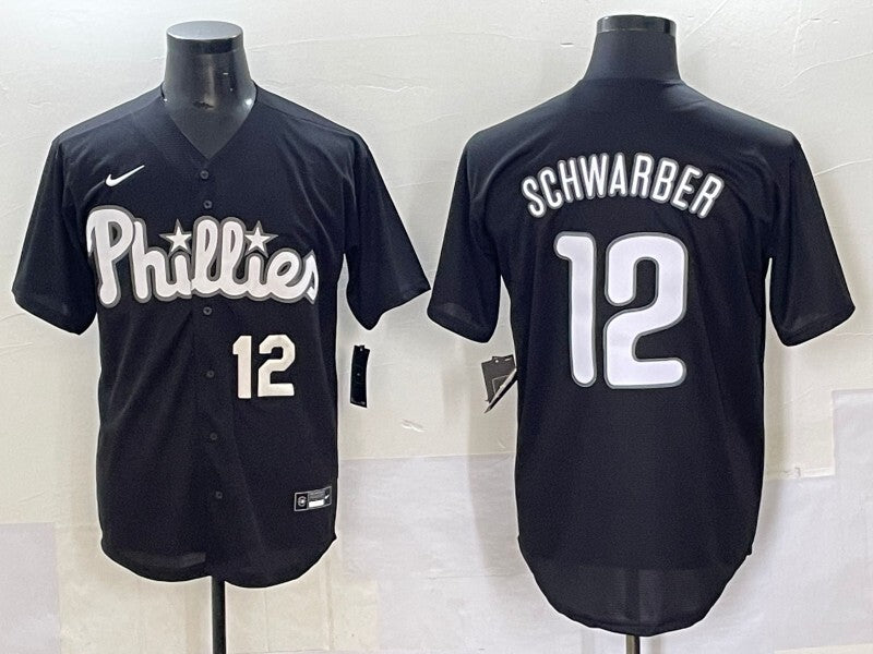 Philadelphia Phillies #12 Kyle Schwarber Phillies Black Special Edition Adult