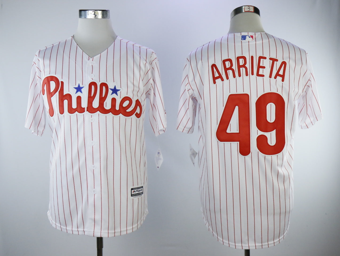 Philadelphia Phillies #49 Jake Arrieta Phillies 49 White Red Fan 1