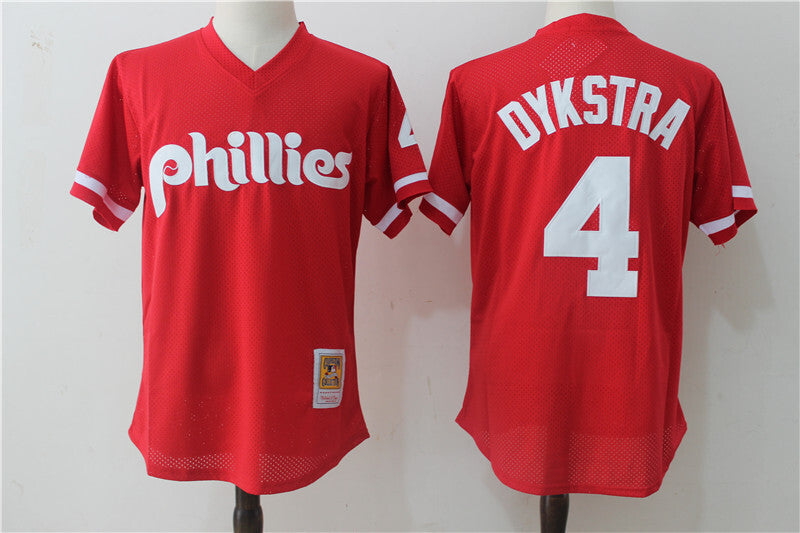 Philadelphia Phillies #4 Lenny Dykstra Mesh Throwback