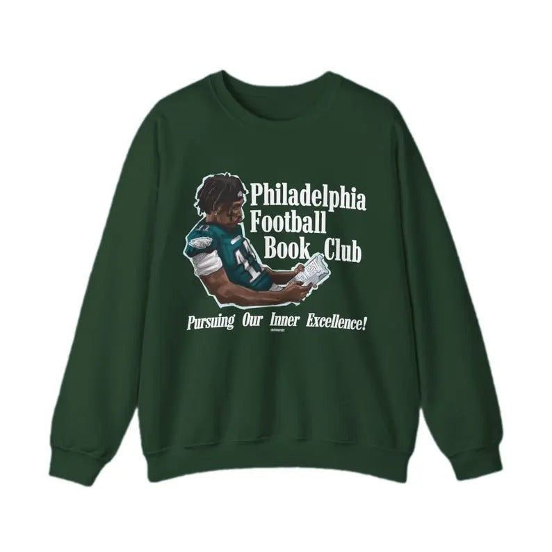 Philly Football Book Club Crewneck Funny Philadelphia Football Graphic Sweatshirt Gift for Fans
