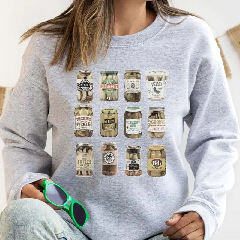 Pickle Jars Sweatshirt, Pickle Lover Gift Hoodie, Unisex Pickle Slut Sweater, Canning Food Long Sleeve.