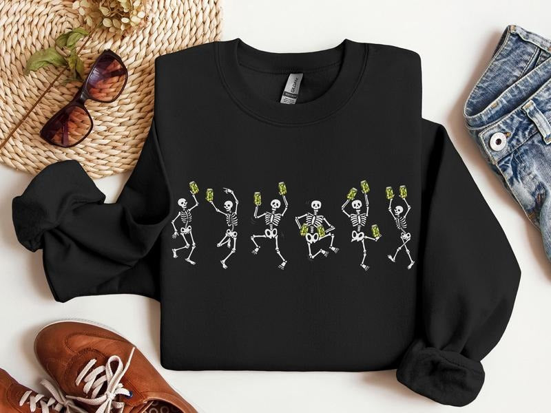 Pickle Skeleton Dance Sweatshirt Women's Pickle Sweater Canning Season Homemade Cucumber Lover Crewneck Gift T-Shirts, Hoodie