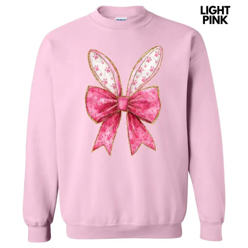Pink Bunny Ear Bow Sweatshirt T-Shirts, Hoodie | InkThreadWorks.com