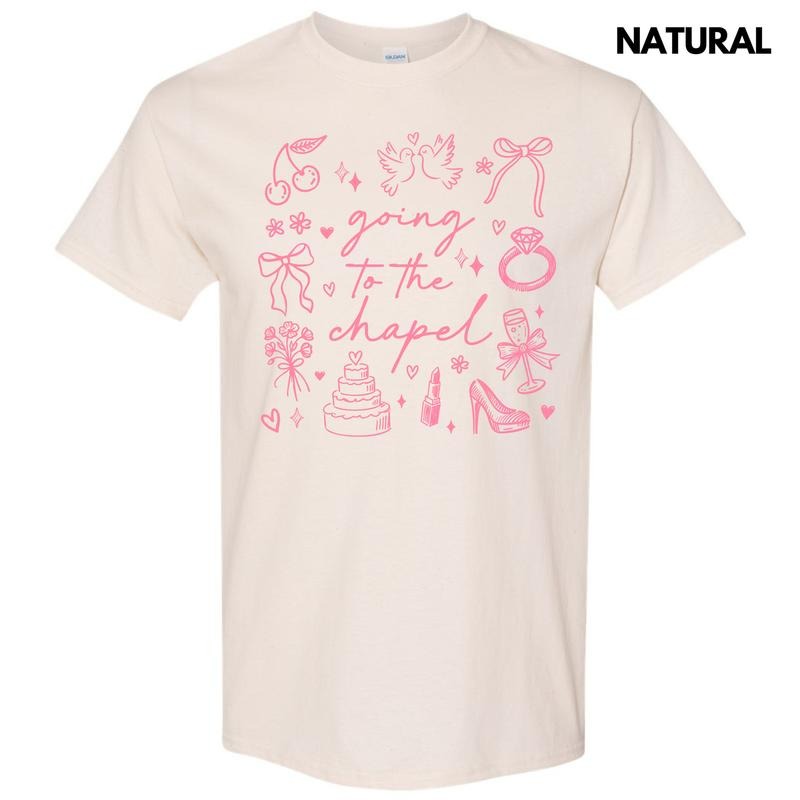 Pink Going To The Chapel Gildan Short Sleeve T-Shirt 'NLB' Hoodie, Sweatshirt | InkThreadWorks.com
