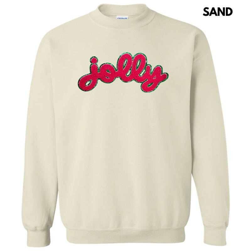 Pink Jolly Chenille Patch Sweatshirt T-Shirts, Hoodie | InkThreadWorks.com