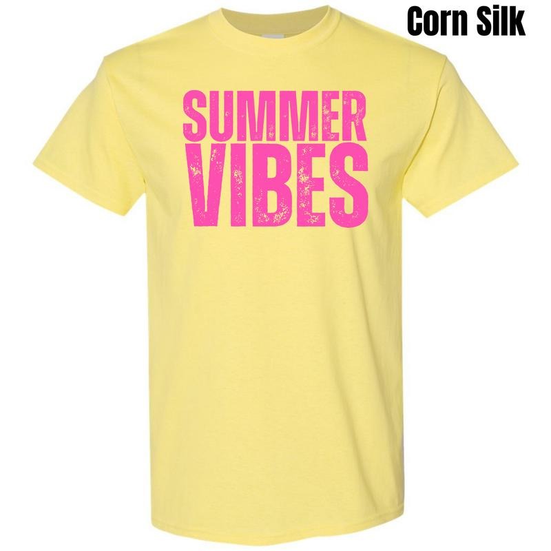 Pink Summer Vibes Gildan Short Sleeve T-Shirt 'NLB' Hoodie, Sweatshirt | InkThreadWorks.com