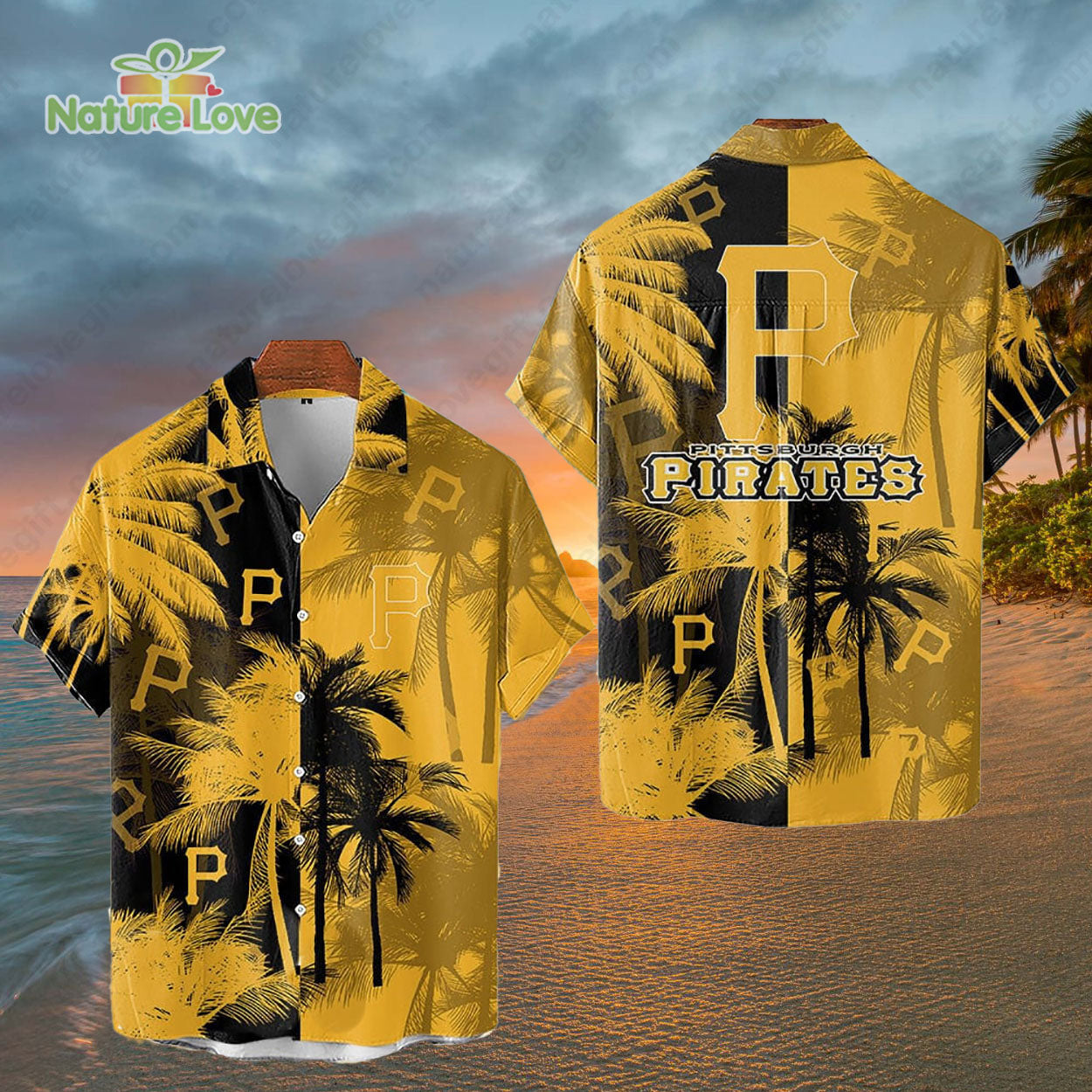Pittsburgh Pirates Tropical Palm Trees MLB Hawaiian Shirt