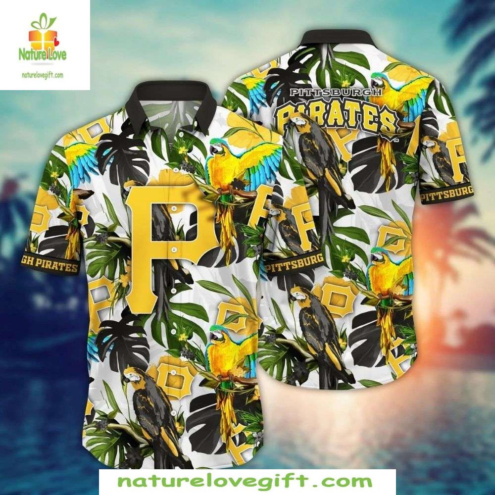 Pittsburgh Pirates Hawaiian Shirt Tropical Parrot MLB Baseball Apparel
