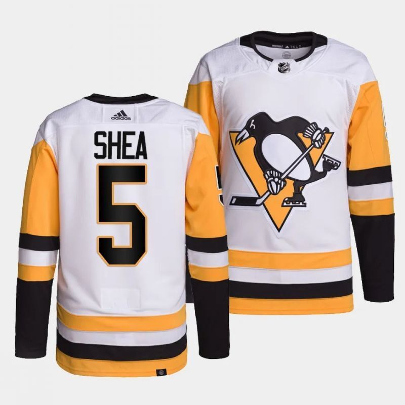 Pittsburgh Penguins #5 ryan shea away white jersey
