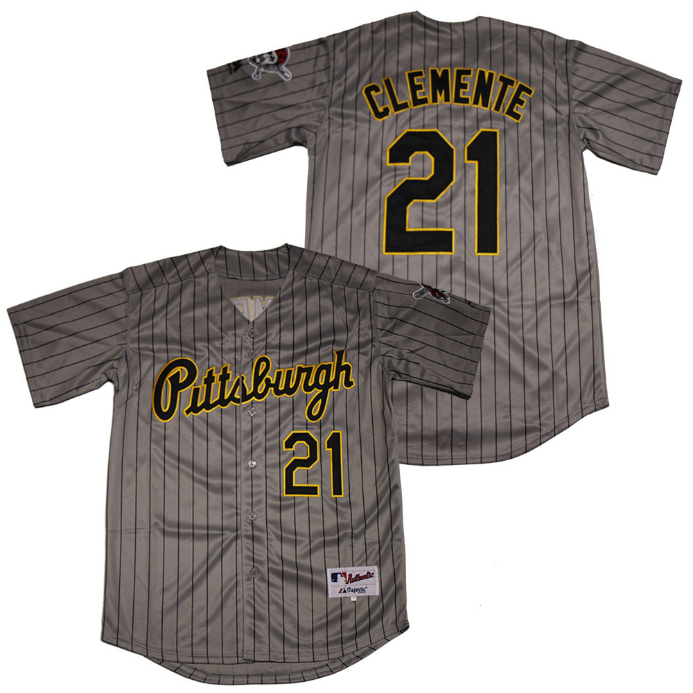 Pittsburgh Pirates #21 Roberto Clemente Pirates 21 Gray Black Inverted