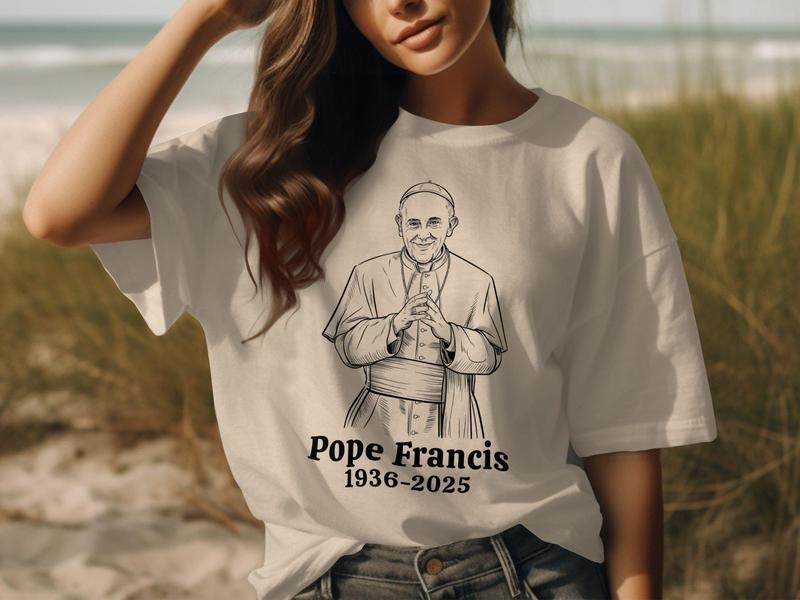 Pope Francis Memorial T-Shirt, Catholic T-Shirt, Pope Francis, 1936-2025, Commemorative Shirt, In Loving Memory T-Shirt, Memorial Gift