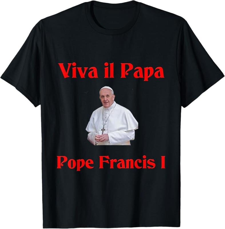 Pope Francis T-Shirt - Unisex Cotton Tee - Viva Il Papa Shirt Menswear