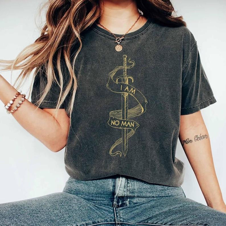 Popular I Am No Man Shirt, Fantasy Movie Shirt, Bookish Gifts For Her, Librarian Shirt, Teacher Gifts, Epic Fantasy Book Tee