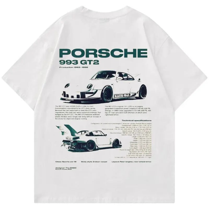Porsche 993 GT2 T-shirt Light, Car Enthusiast T-Shirt, Car Clothing Hoodie, Sweatshirt | InkThreadWorks.com
