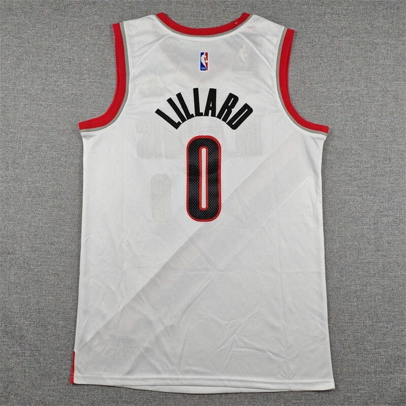 Portland Trail Blazers #0 Damian Lillard Trail Blazers 0 White Style 1