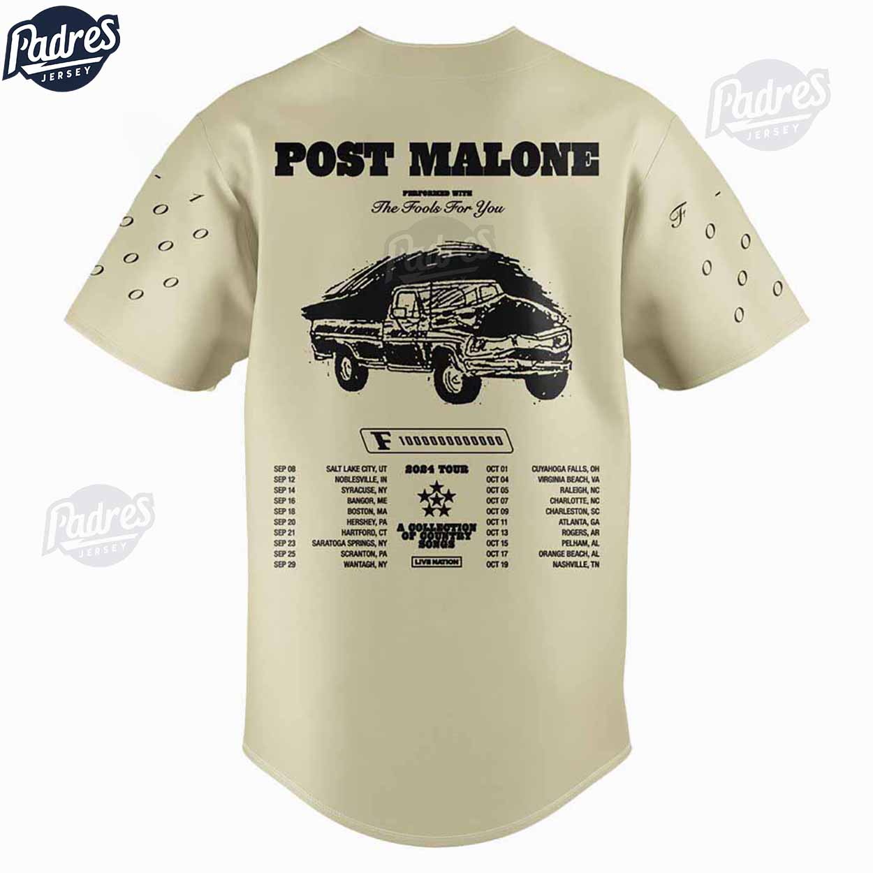 Post Malone F1 Trillion Tour Baseball Jersey - Padres Jersey Oasis: Elevate Your Baseball Style Game