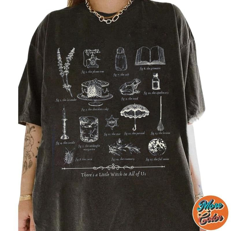 Practical Magic Movie Basic Witch Shirt, Midnight Margaritas Shirt, Cotton Unisex T-Shirt, Crew Neck, Size S- 4XL, Menswear Top, Womenswear Top Underwear Streetwear