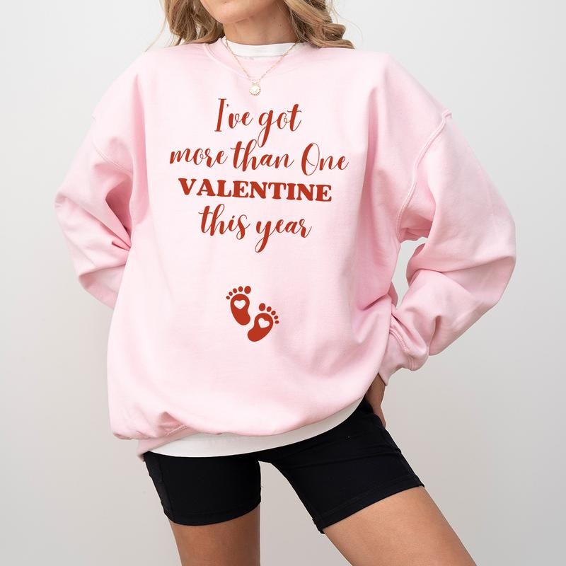 Pregnancy Announcement Sweatshirt, Expecting Mom Pregnancy Reveal, Eating Chocolate for Two, Mom to Be Shirt, Funny Maternity Shirt, Valentin Maternity Sweatshirtstyle{n002}2