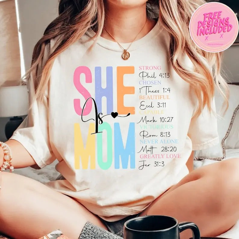 Premium She is mom ,She Is Strong ,bible Verses ,Mom ,Empowered Women ,Strong Mom ,Christian mom T-Shirts, Hoodie,...