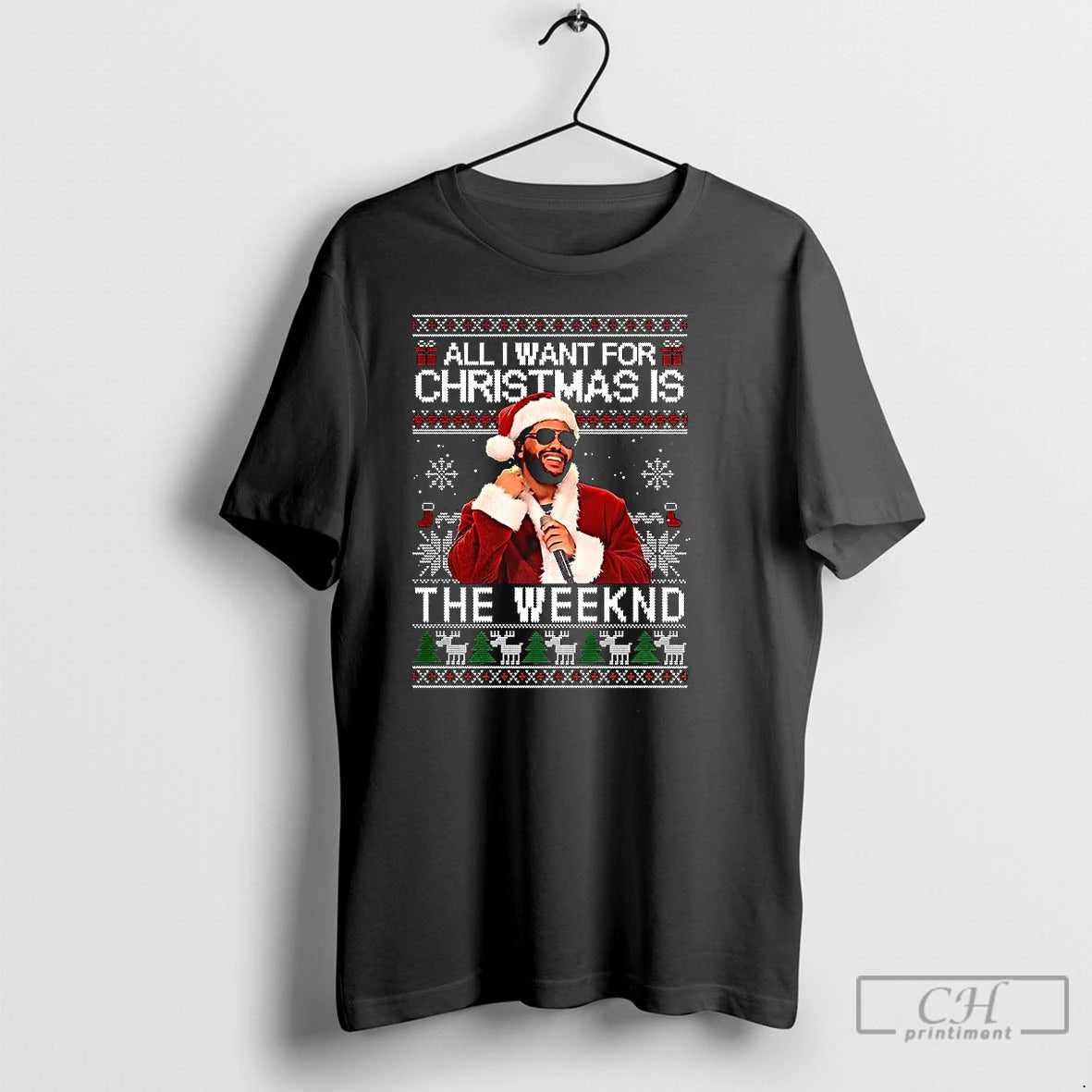 Premium All I Want For Christmas Is The Weeknd Ugly T-Shirts, Hoodie, Sweatshirt | InkThreadWorks.com
