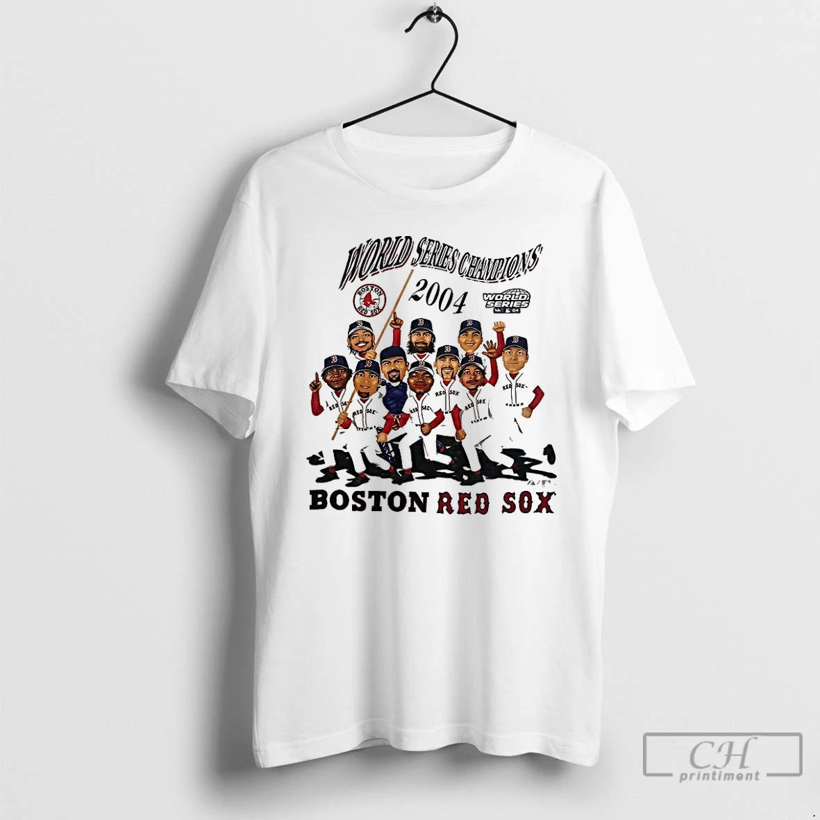 Premium Boston Red Sox Mlb 2004 World Series Champs Player Caricature T-Shirts, Hoodie, Sweatshirt | InkThreadWorks.com