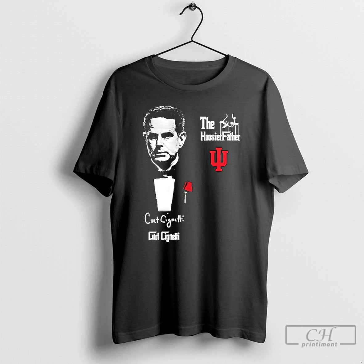 Premium Curt Cignett The Indiana Hoosier Father Signature Portrait T-Shirts, Hoodie, Sweatshirt | InkThreadWorks.com
