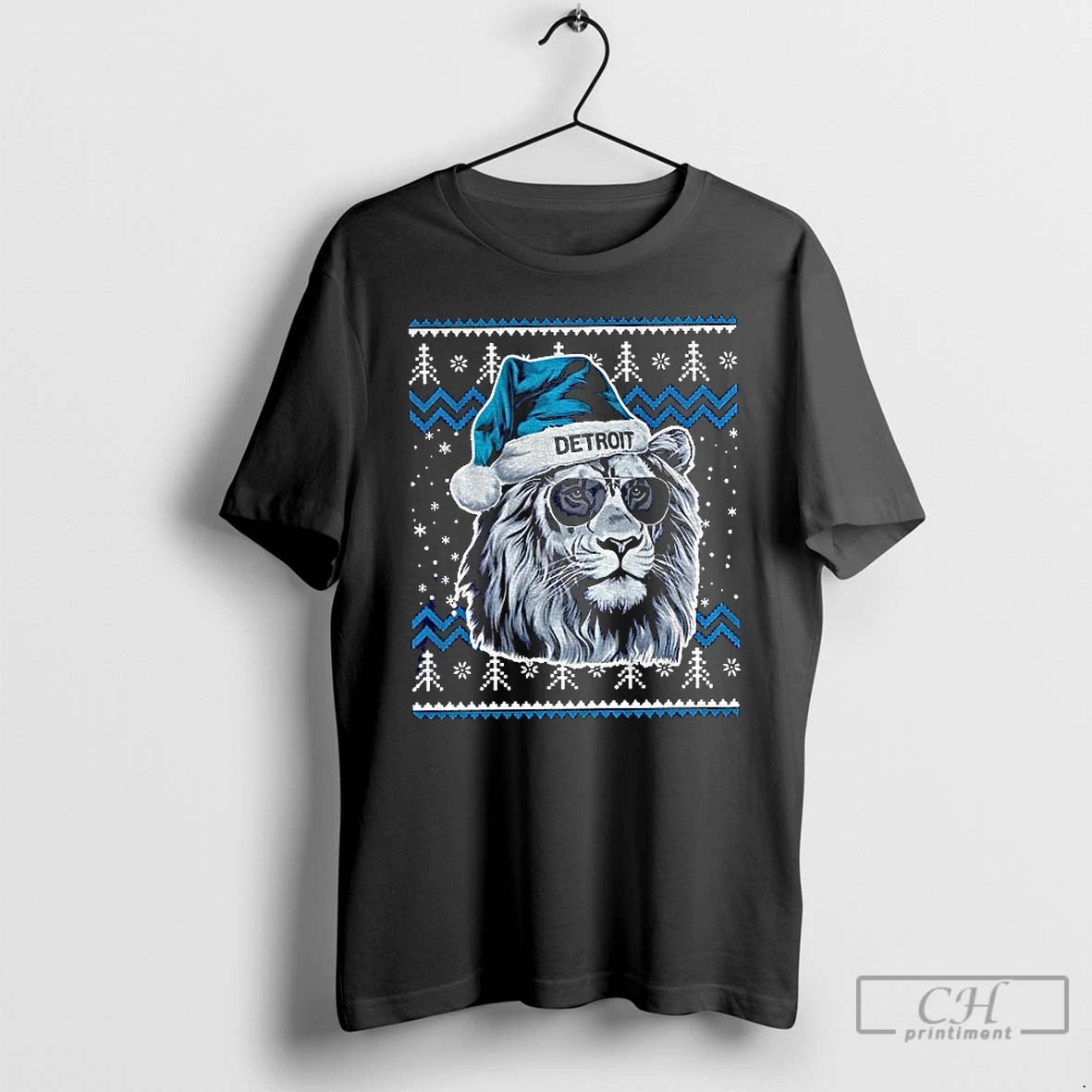 Premium Detroit Football Mascot Ugly Pattern Vintage Christmas T-Shirts, Hoodie, Sweatshirt | InkThreadWorks.com