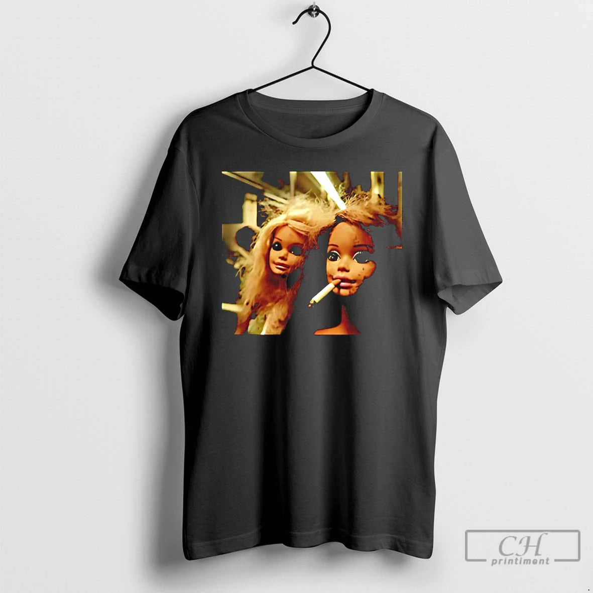 Premium Distressed Doll Smoking T-Shirts, Hoodie, Sweatshirt | InkThreadWorks.com