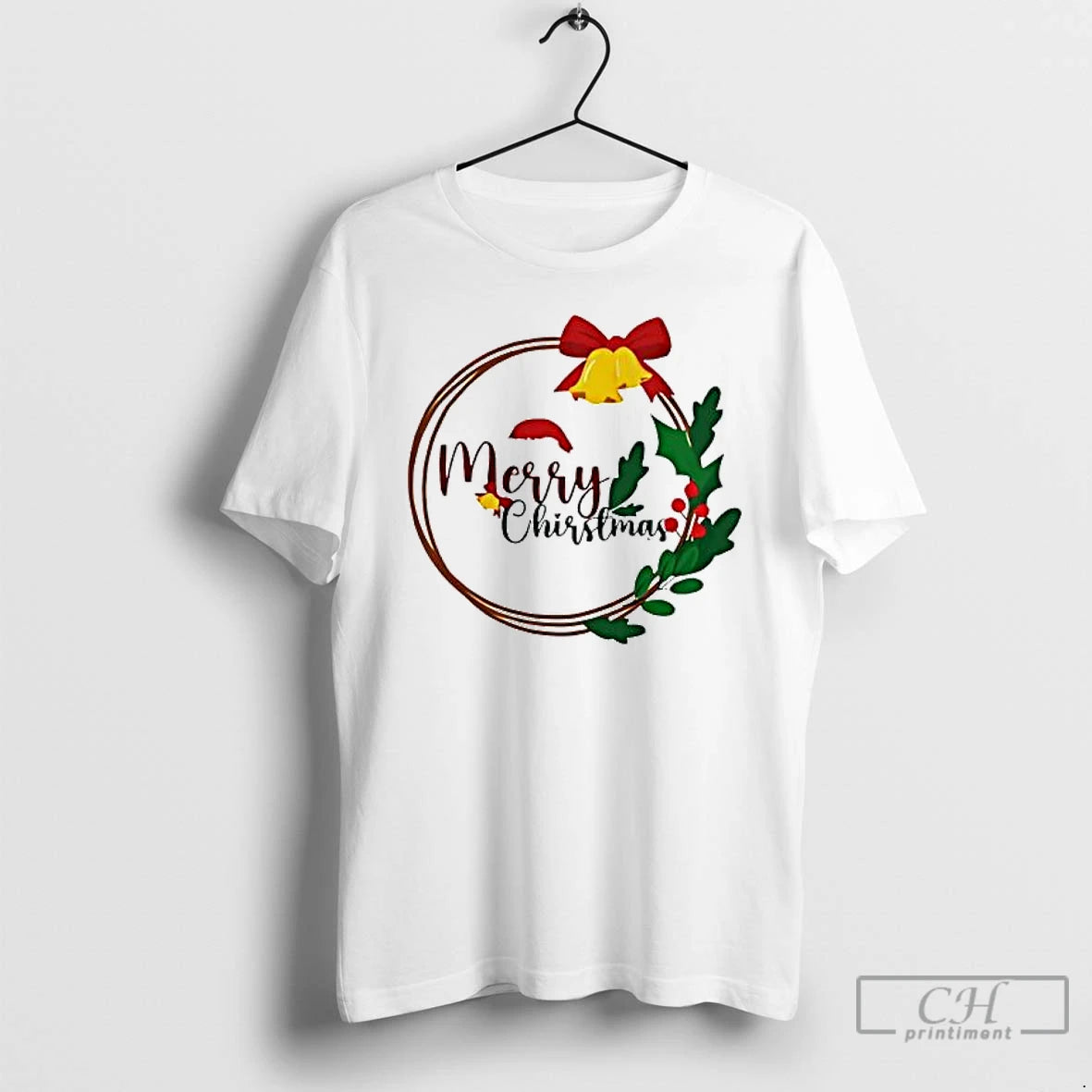 Premium Girls Merry Christmas Wreath T-Shirts, Hoodie, Sweatshirt | InkThreadWorks.com