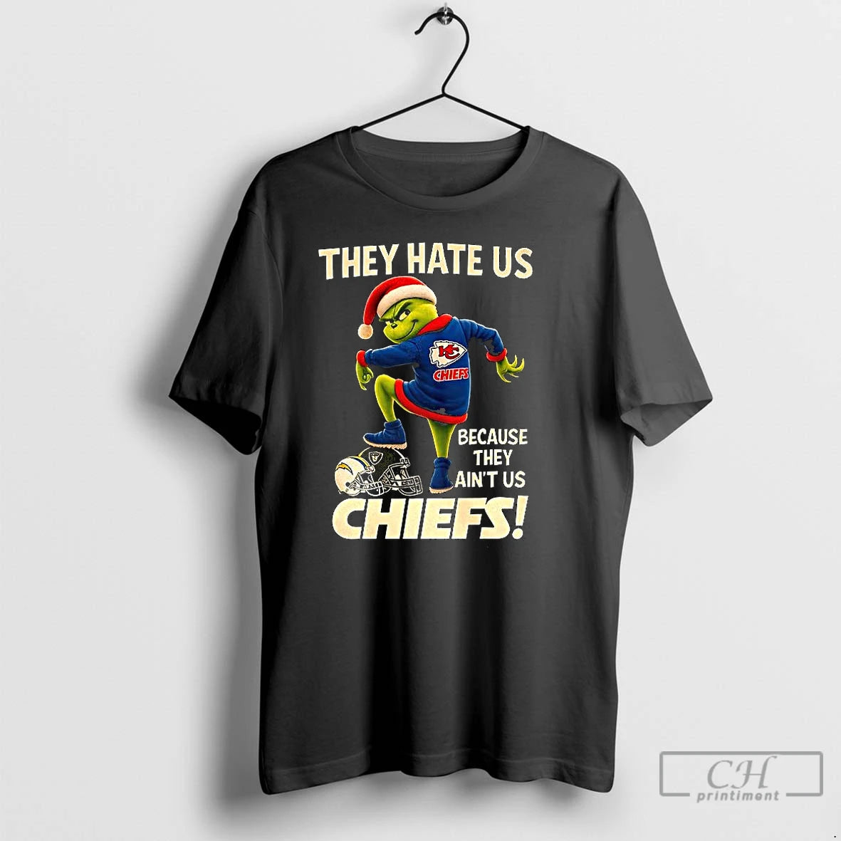 Premium Grinch X Kansas City Chiefs They Hate Us Because They Aint Us Chiefs Christmas T-Shirts, Hoodie, Sweatshirt