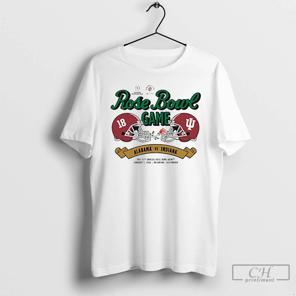 Premium Indiana Vs Alabama 2026 Rose Bowl Head To Head T-Shirts, Hoodie, Sweatshirt | InkThreadWorks.com