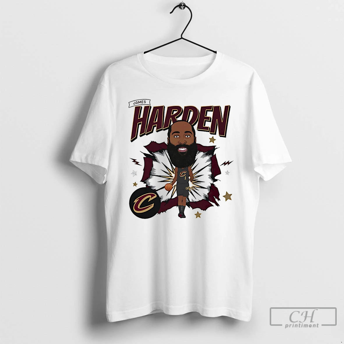 Premium James Harden Cleveland Cavaliers Caricature Signature T-Shirts, Hoodie, Sweatshirt | InkThreadWorks.com