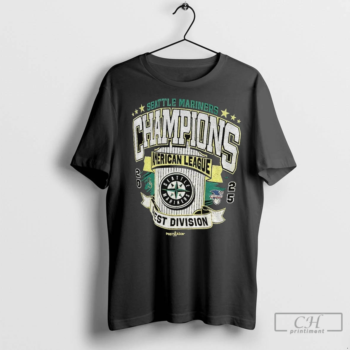Premium Seattle Mariners Champions American League 2025 West Division Postseason Logo
