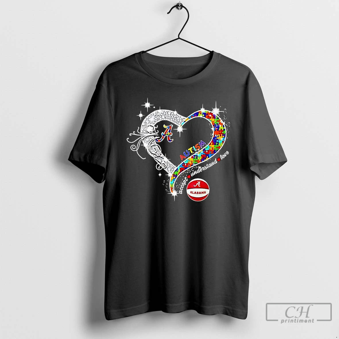 Premium University Of Alabama Autism Awareness Accept Understand Love T-Shirts, Hoodie, Sweatshirt | InkThreadWorks.com
