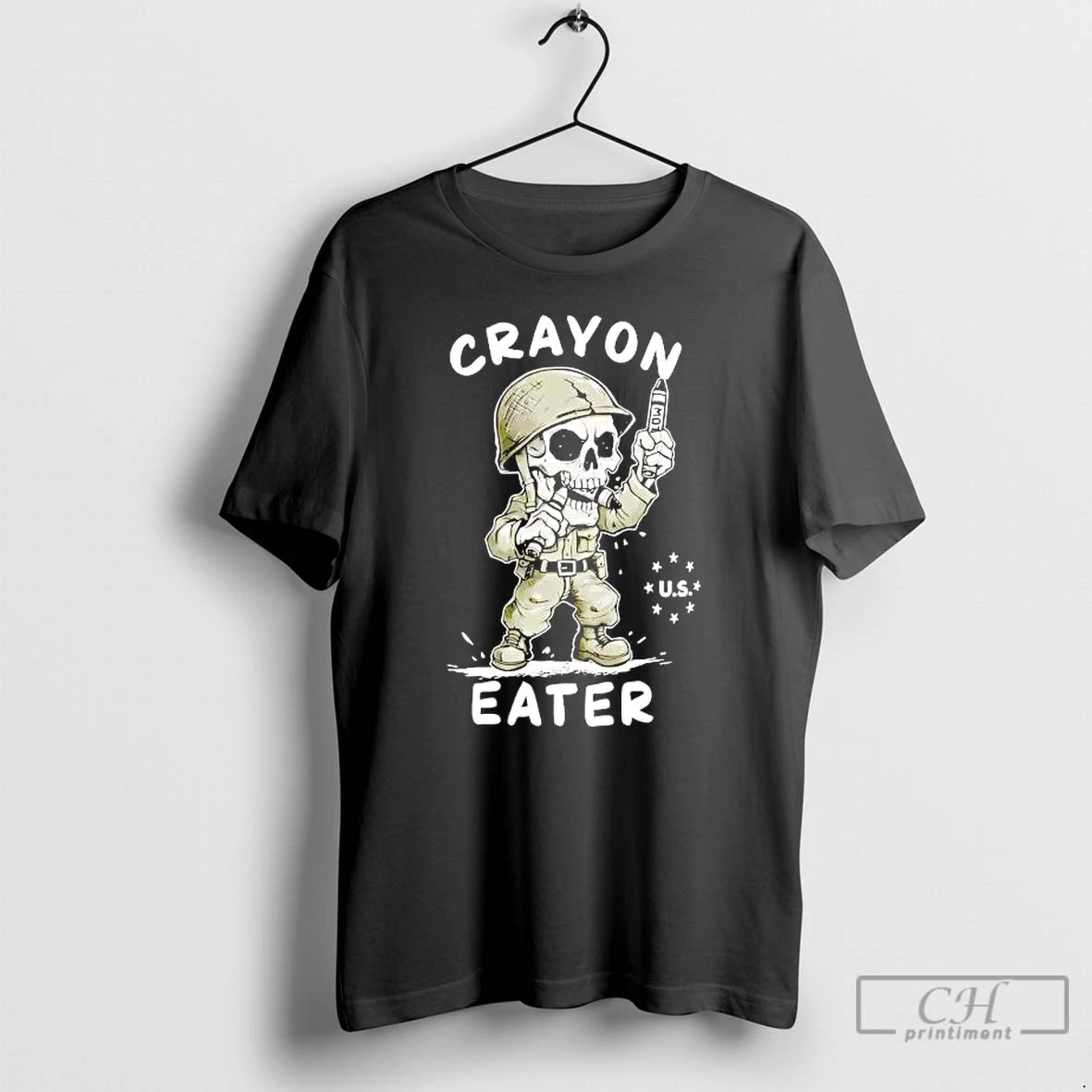 Premium Veteran Skeleton Crayon Eater T-Shirts, Hoodie, Sweatshirt | InkThreadWorks.com
