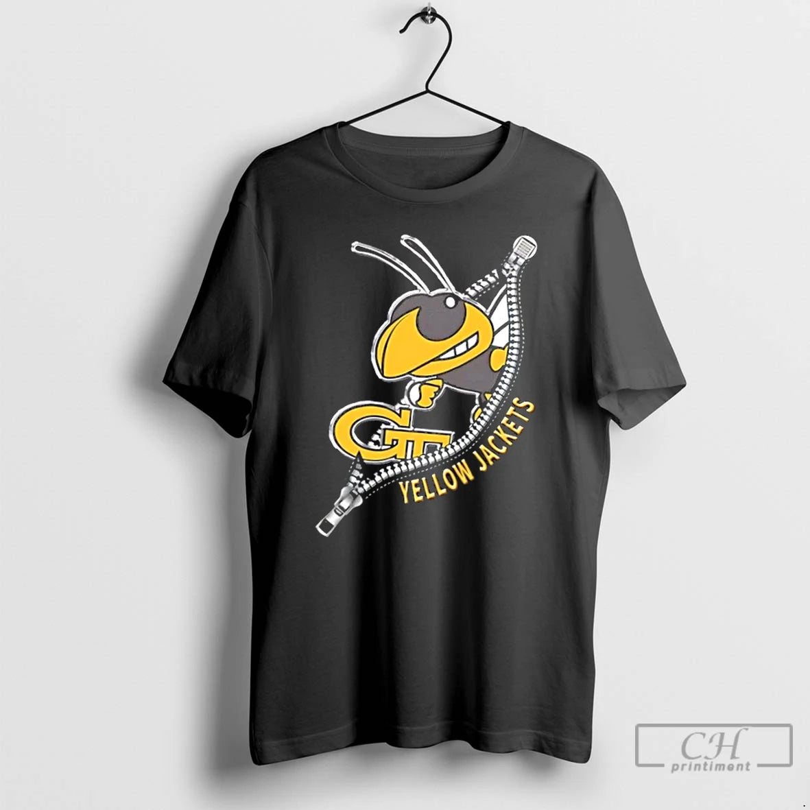 Premium Zipper X Georgia Tech Yellow Jackets Football Logo T-Shirts, Hoodie, Sweatshirt | InkThreadWorks.com