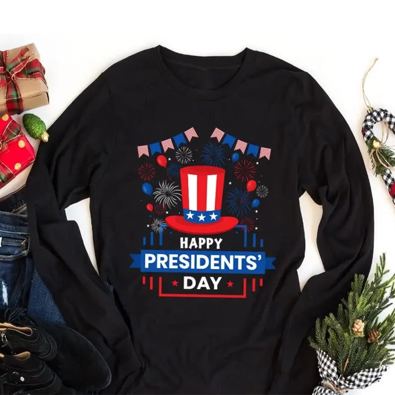 Presidents Day Long Sleeve T-Shirt, Presidents Day Unisex Long Sleeve Shirt, Happy Presidents' Day Shirt For Kids, Presidents Day 2025 Shirt