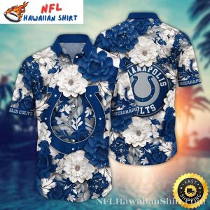 Pristine Petals Indianapolis Colts Hawaiian Shirt - Classic Floral Fanfare
