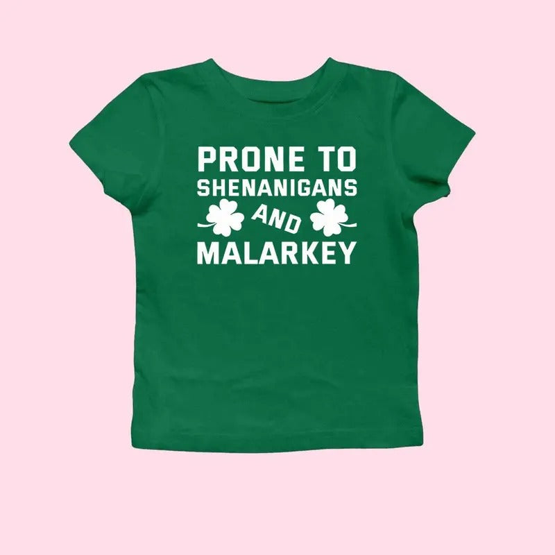 Prone to Shenanigans and Malarkey, St Patrick's Day Shirt, Lucky Shamrock Shirt, Irish Shirt, Lucky Tanks, Patricks Day...