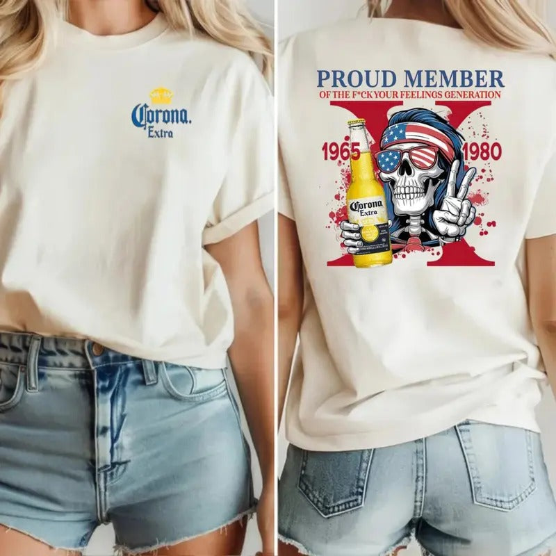 Proud Members Of Gen X Two Sides Shirt, Raised On Hose Water And Neglect, Funny Saying Sarcasm Quotes Tee, Unisex Shirt,...