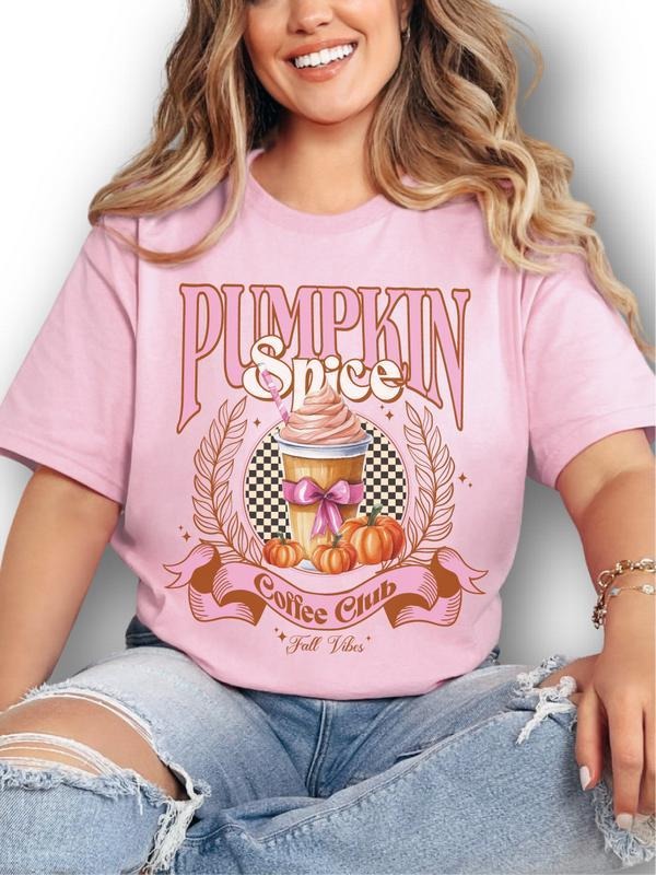 Pumpkin Spice Coffee Club, Retro Ghost Sweatshirt, Pumpkin Sweatshirt, Halloween Sweatshirt, Halloween Shirt, Unisex Classic Cotton Tee with Graphic Print in All Sizes, For Men, For Women