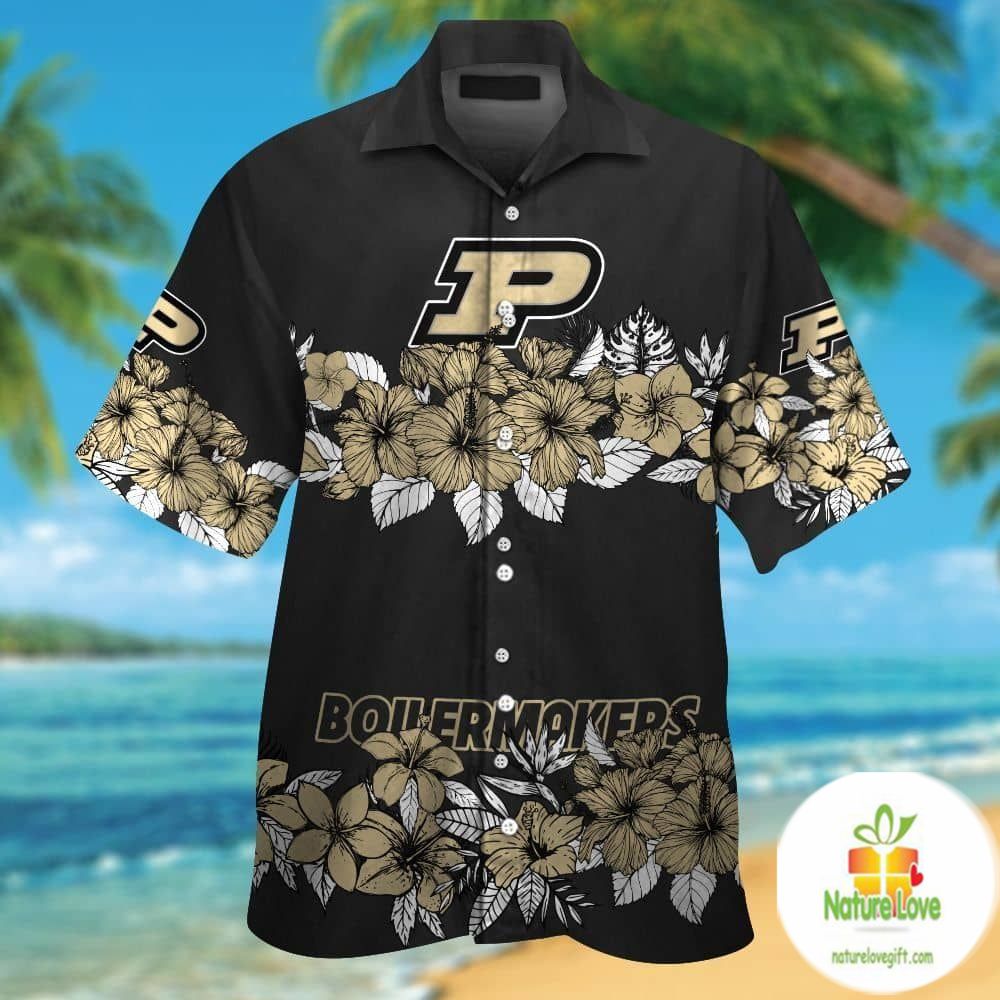 Purdue Boilermakers Hawaiian Shirt Tropical Short Sleeve Aloha