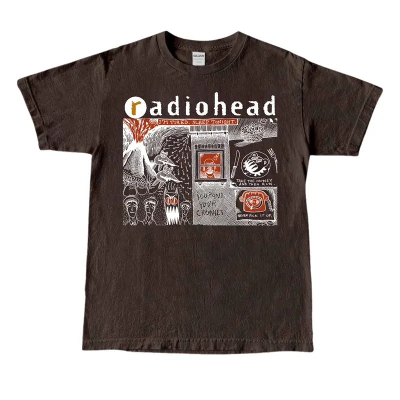 Radiohead Shirt, Radiohead Cotton T-shirt Unisex Short Sleeve Tops Gift for Fan Hoodie, Sweatshirt | InkThreadWorks.com