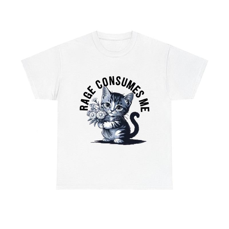 Rage Consumes Me Funny Kitty Unisex T-shirt Hoodie, Sweatshirt | InkThreadWorks.com