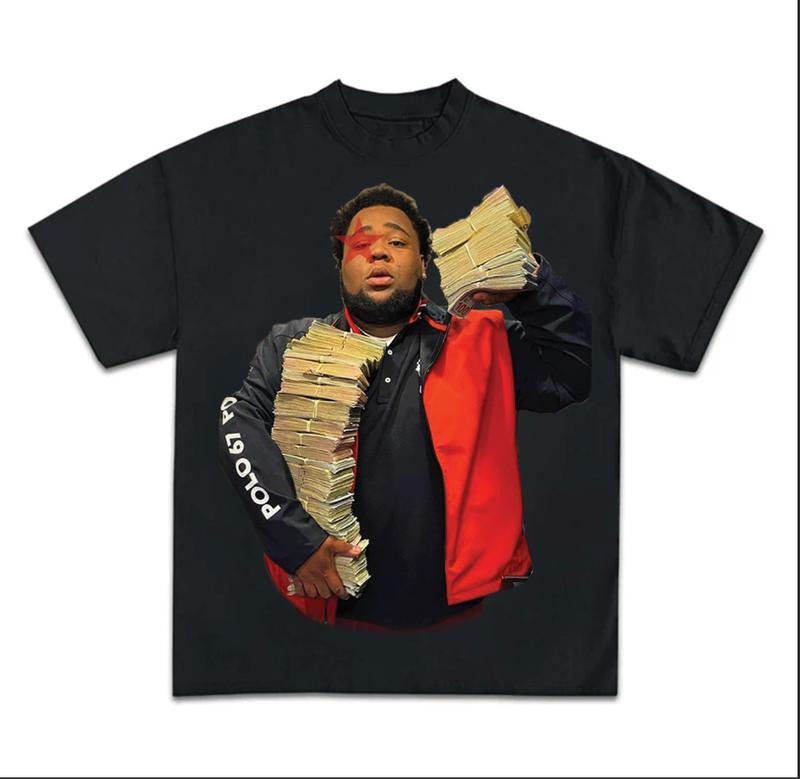 Rd Wave Moneyy Red Super Star Graphic Rap Tee Shirt Top Streetwear