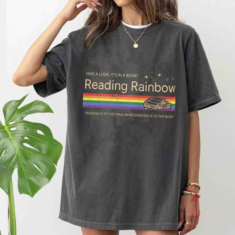 Reading Rainbow Comfort Color shirt, Teacher Appreciation Gift, Teacher School Shirt, Bookish Books Lover Shirt, Reader...
