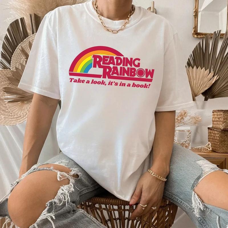 Reading Rainbow Shirt, Librarian Shirt, Take A Look Its In A Book Shirt, Unisex Sweater Pullover Tee Hoodie, Sweatshirt